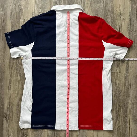 Polo Ralph Lauren Striped USA Spellout Polo Rugby Shirt SIze Large - Picture 6 of 6